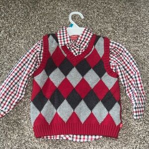 NWOT Boys button down and sweater vest